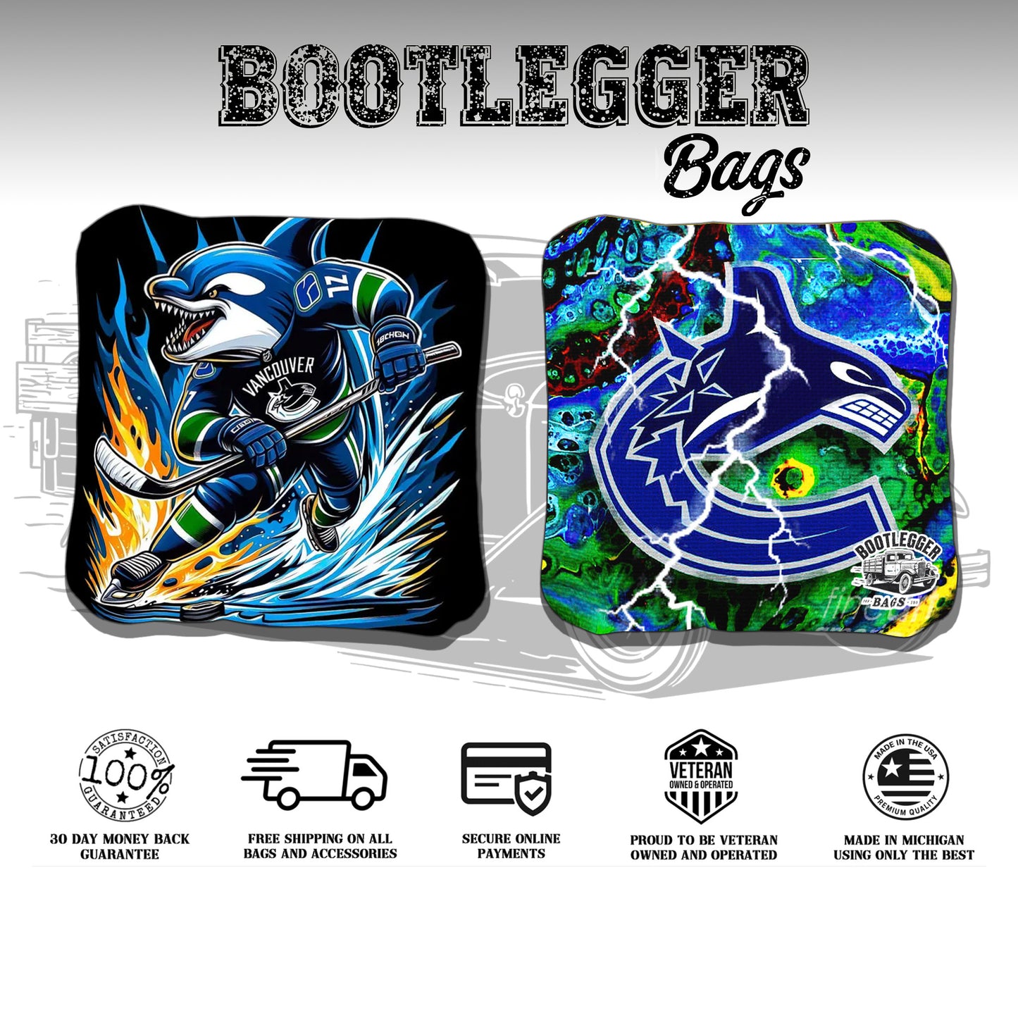 Vancouver Canucks Fan Art Cornhole Bags