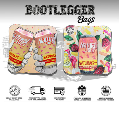 Naturdays Natural Light Fan Art Cornhole Bags