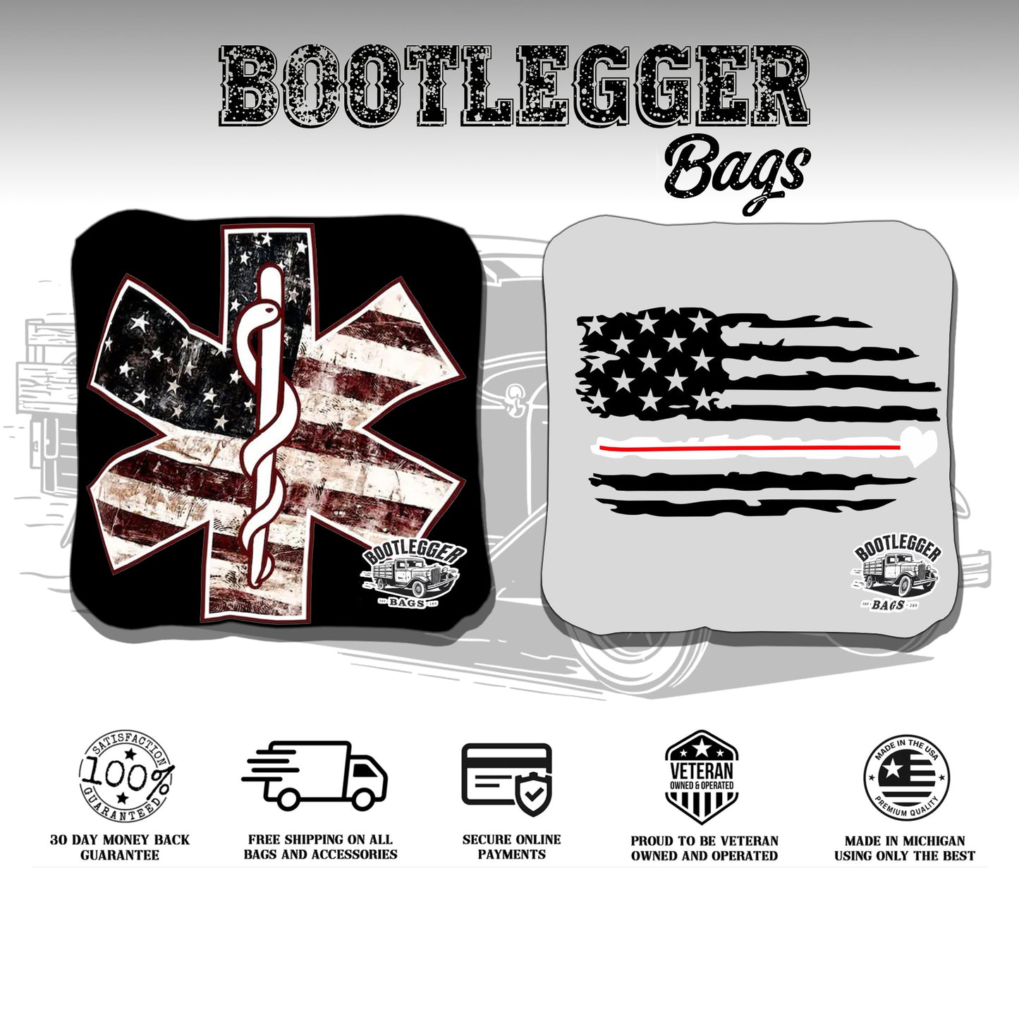 Thin White Line Flag Cornhole Bags