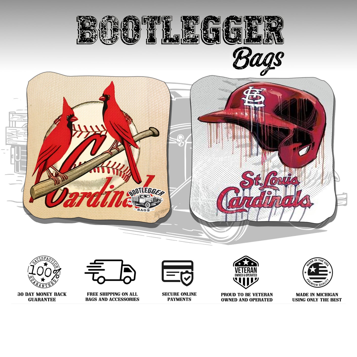 St Louis Cardinals Fan Art Cornhole Bags