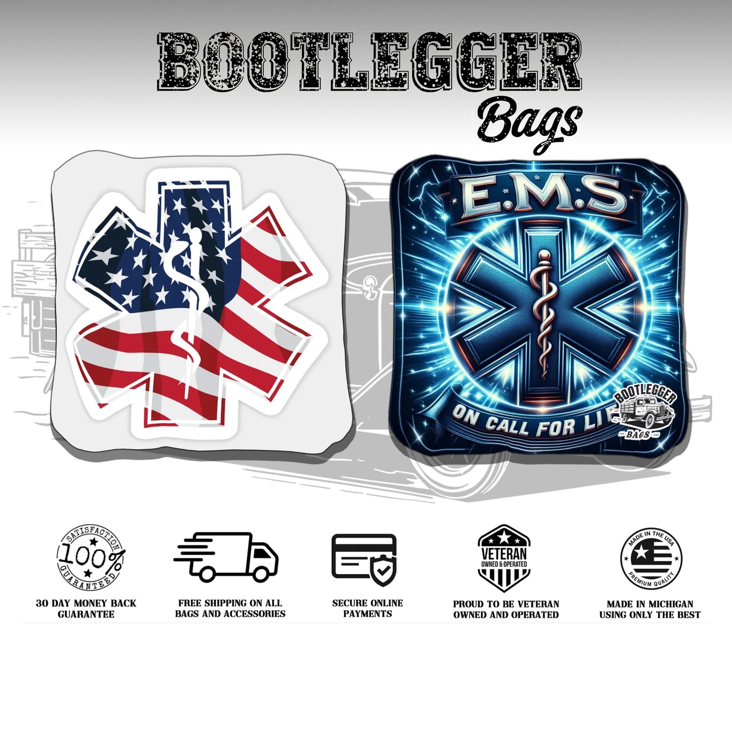 E.M.S. Star of Life Cornhole Bags