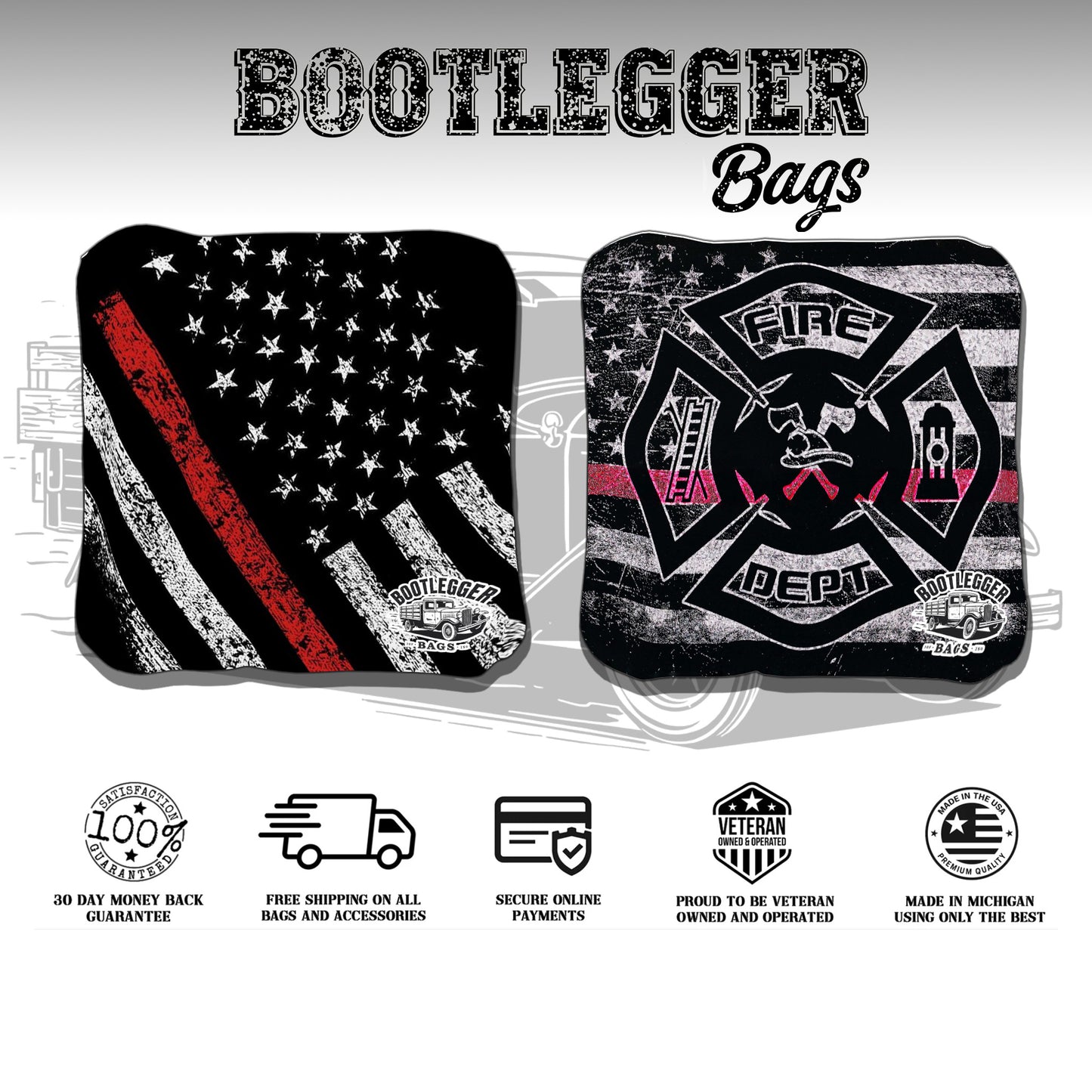 Thin Red Line Flag Cornhole Bags