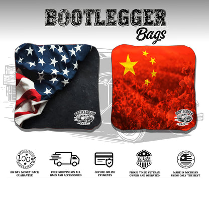 Chinese and American Flag Cornhole Bags