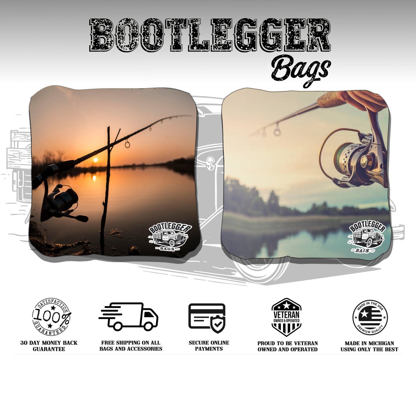 Fishing Pole Cornhole Bags