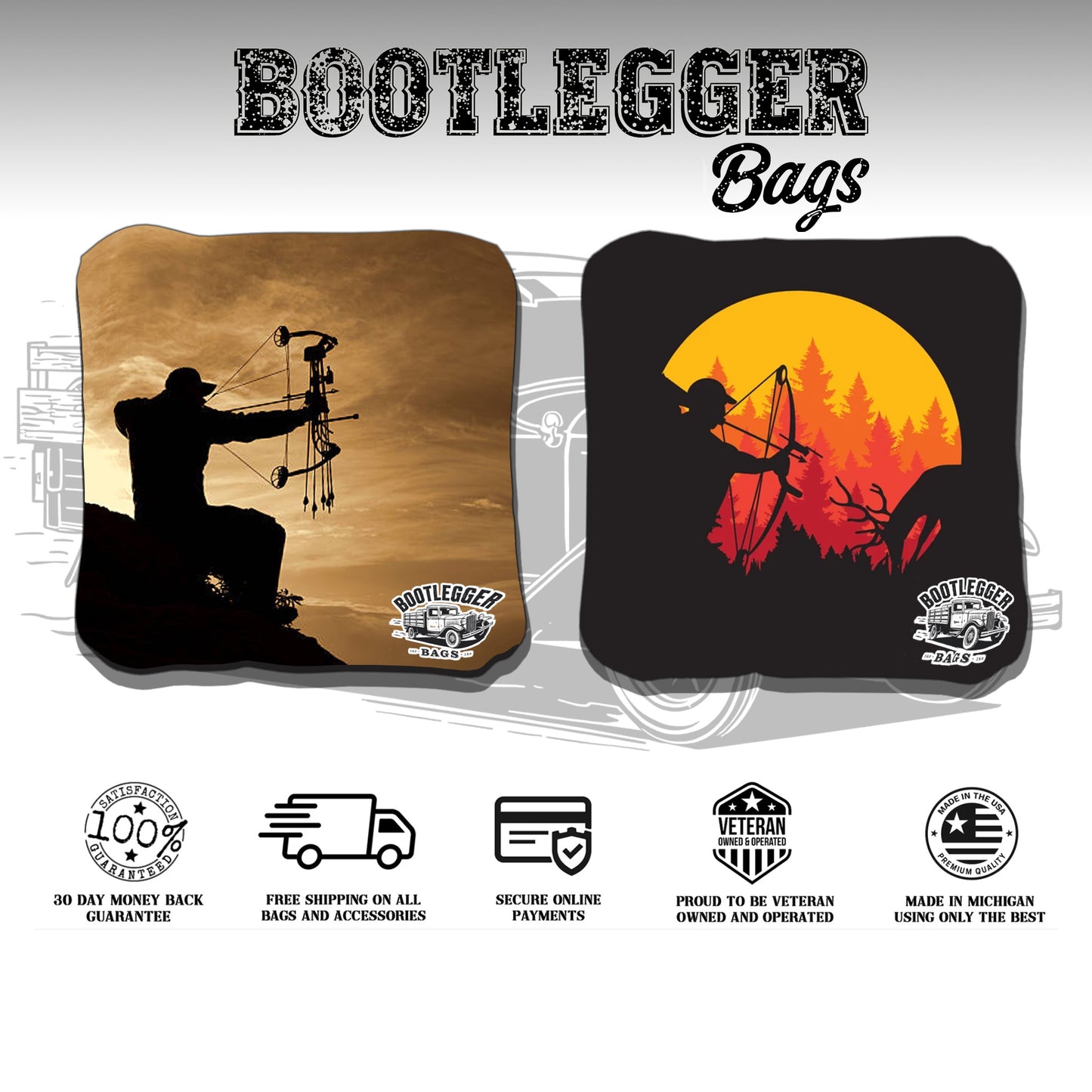 Bow Hunting Deer Cornhole Bags