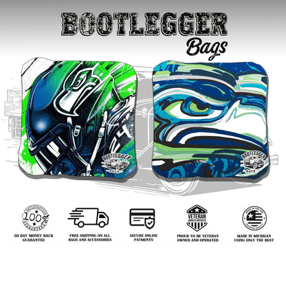 Seattle Seahawks Fan Art Cornhole Bags