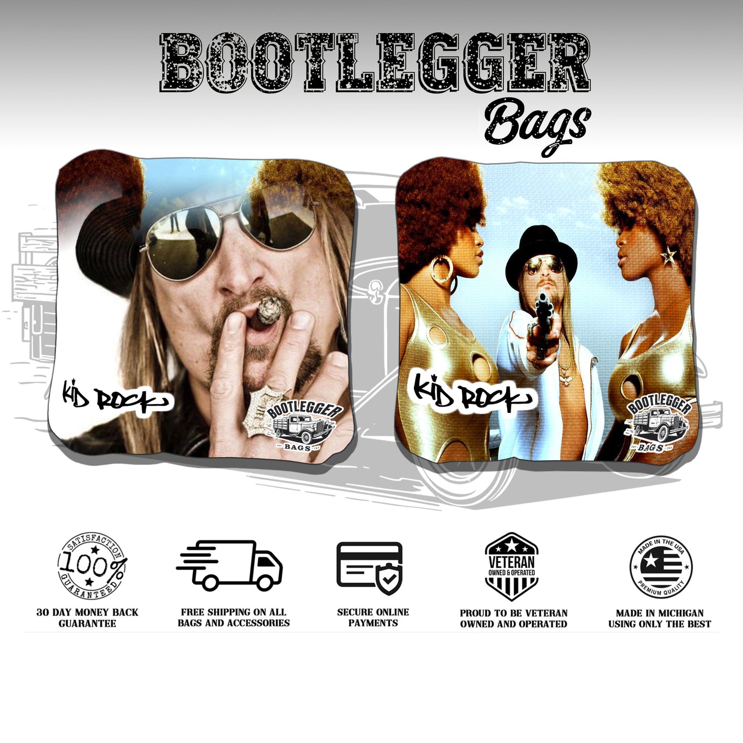 Kid Rock Fan Art Cornhole Bags