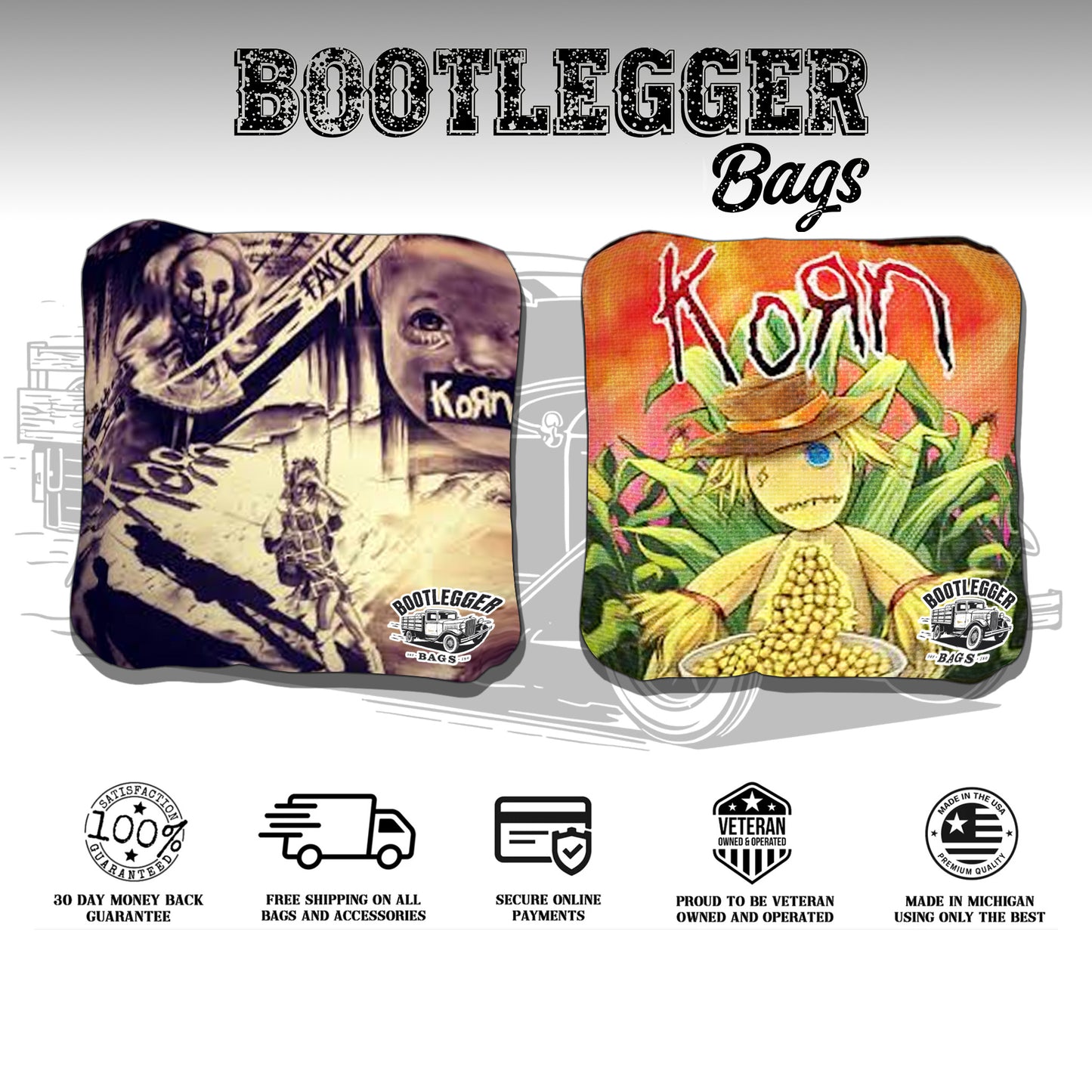 Korn Fan Art Cornhole Bags