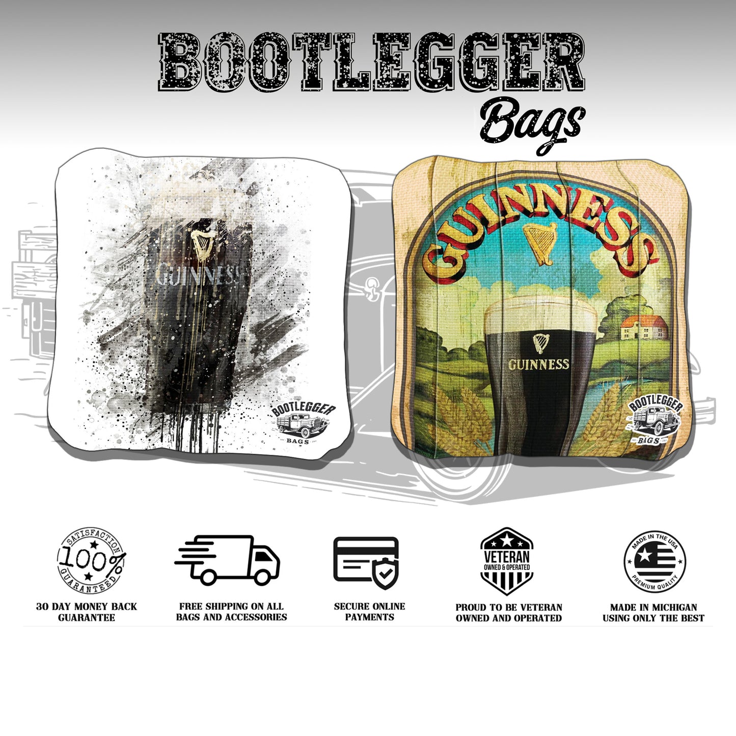 Guinness Fan Art Cornhole Bags