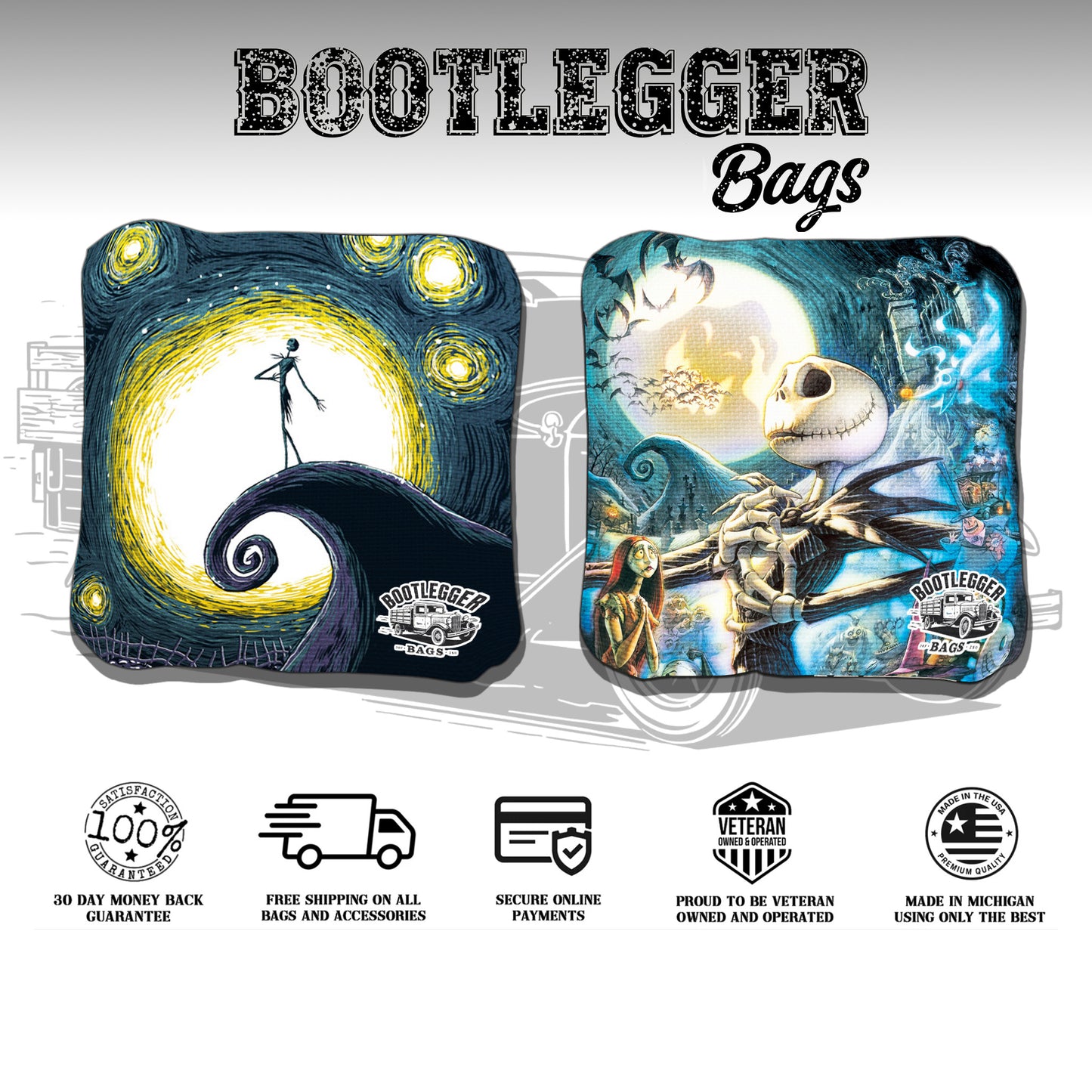 Nightmare Before Christmas Fan Art Cornhole Bags