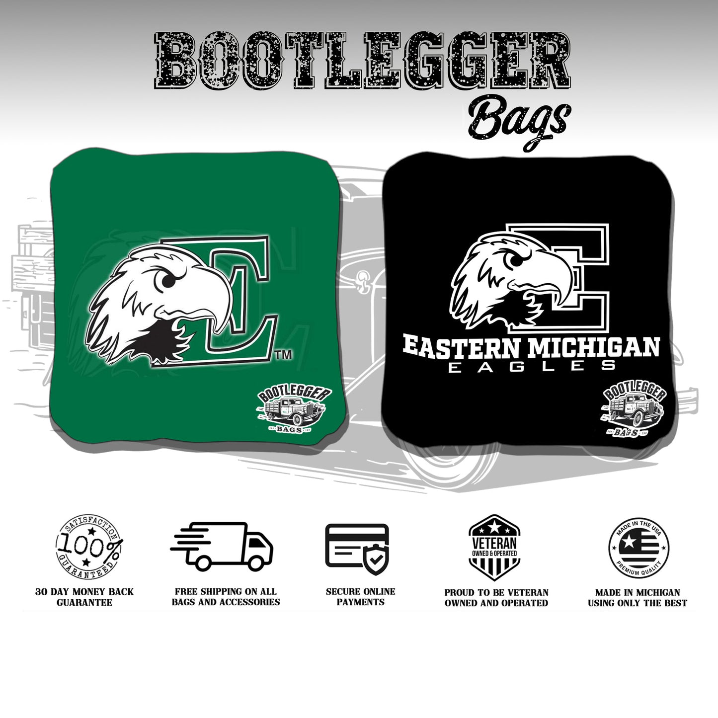 Eastern Michigan University Cornhole Bags