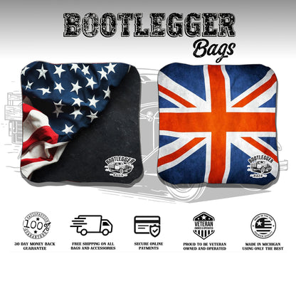 British and American Flag Cornhole Bags