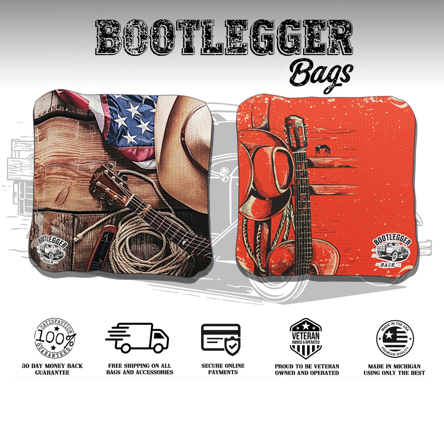 Country Music Cornhole Bags