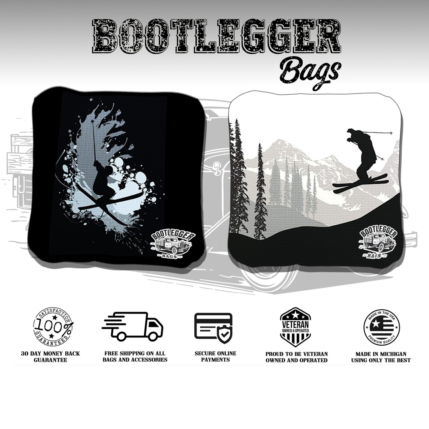 Skiing Cornhole Bags
