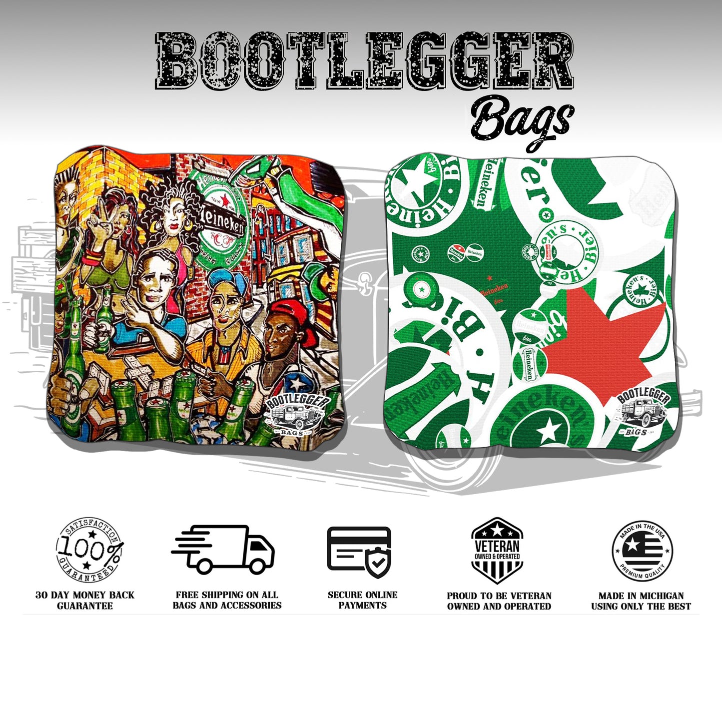 Heineken Fan Art Cornhole Bags