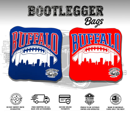 Buffalo Football Skyline Fan Art Cornhole Bags