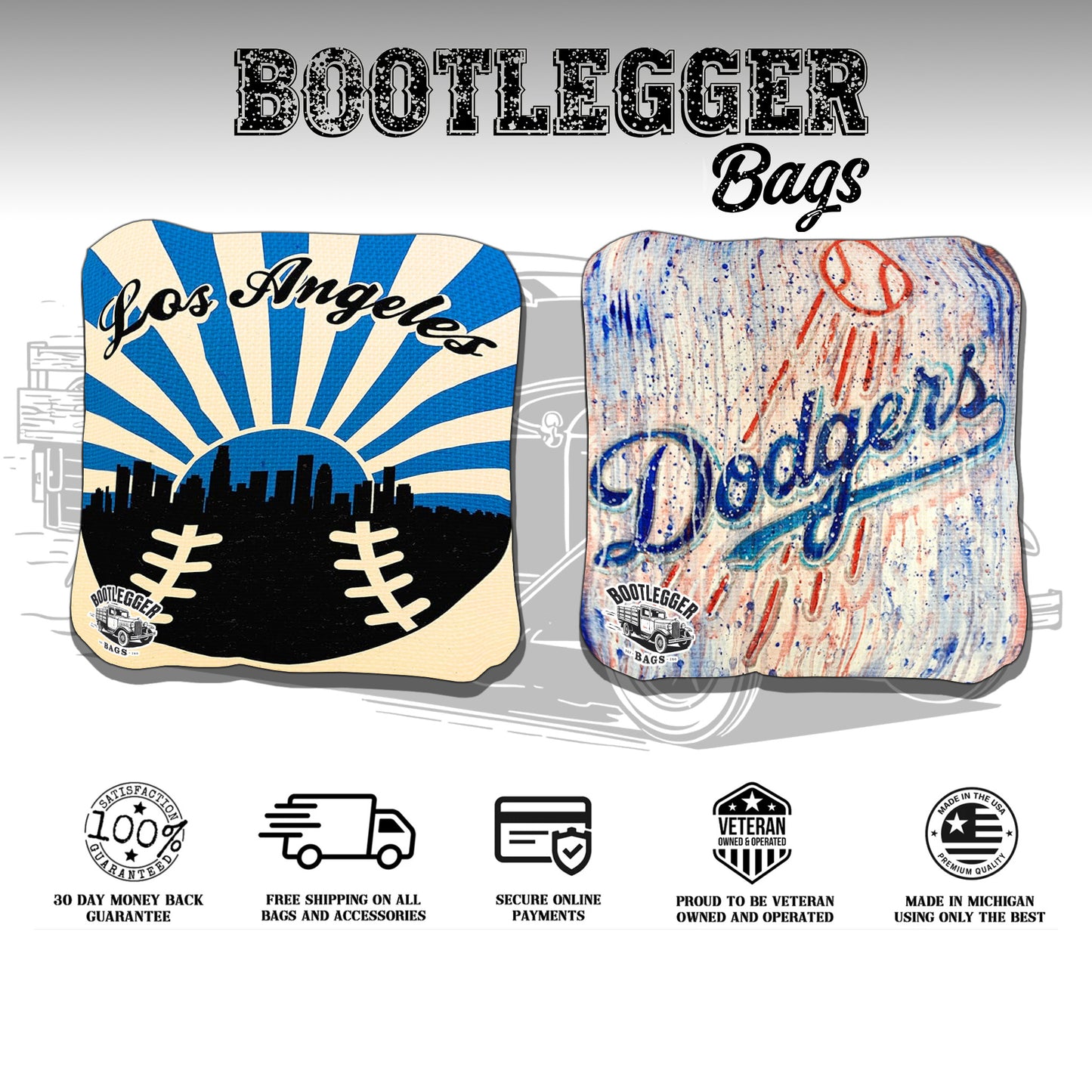 LA Dodgers Fan Art Cornhole Bags