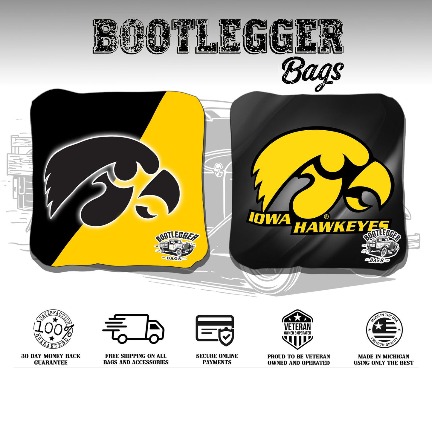 Iowa Hawk Eyes Cornhole Bags