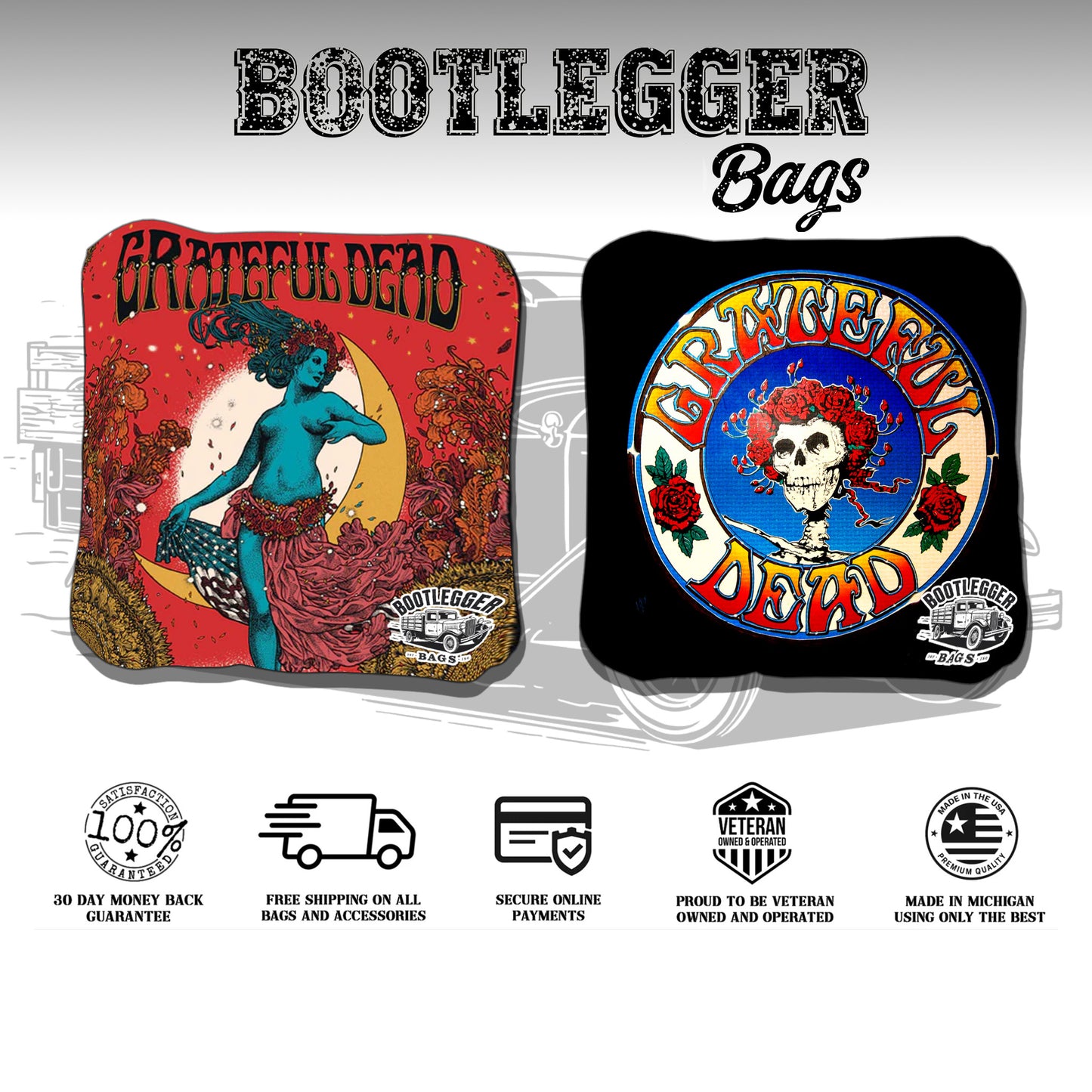 Grateful Dead Fan Art Cornhole Bags