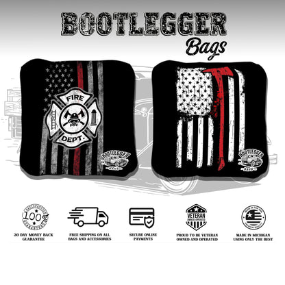 Thin Red Line Flag and Badge Cornhole Bags