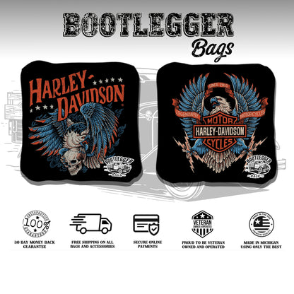 Harley Davidson Straw Castle 2 Cornhole Bags