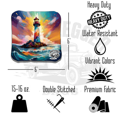 Watercolor Lighthouse Cornhole Bags