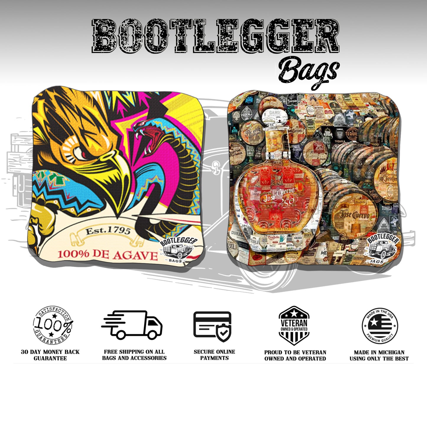 Jose Cuervo Fan Art Cornhole Bags