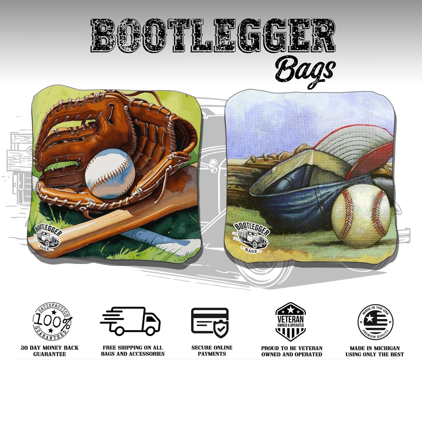 Baseball Cornhole Bags