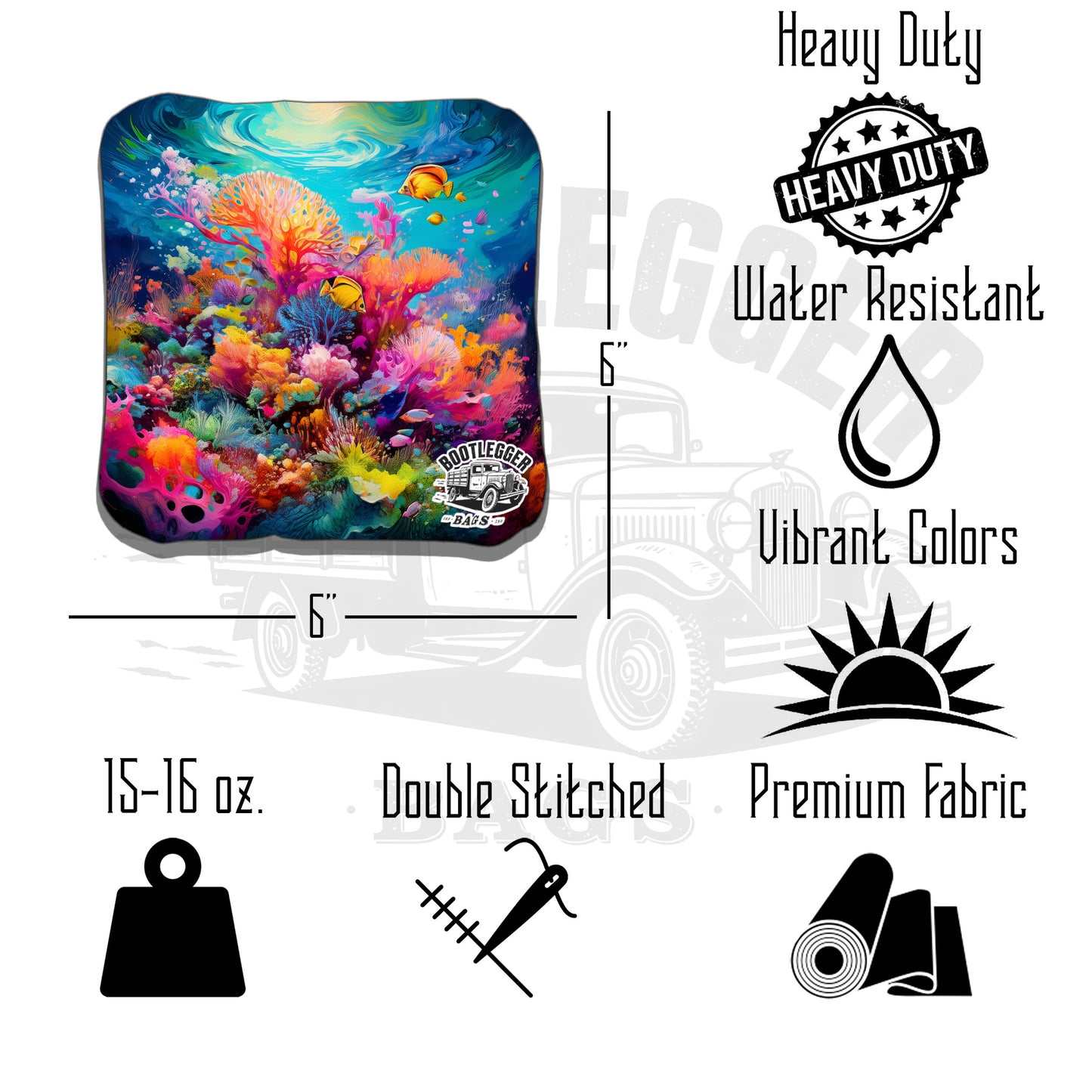 Bright Coral Reef Cornhole bags