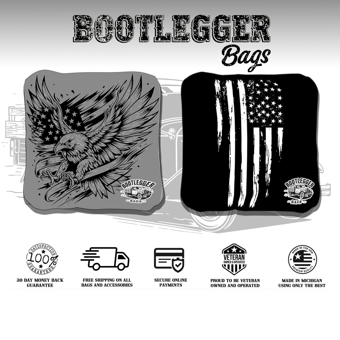 American Flag and Eagle Cornhole Bags