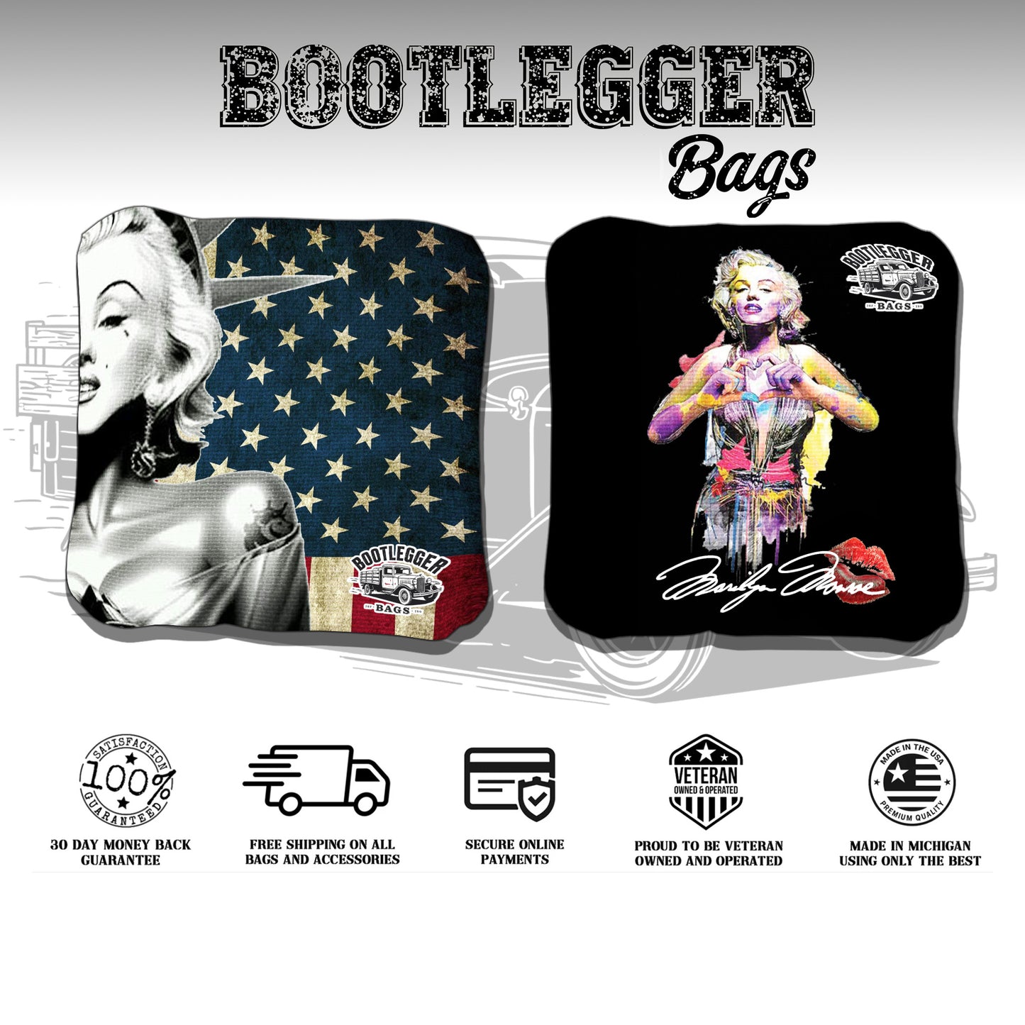Marilyn Monroe Fan Art Cornhole Bags