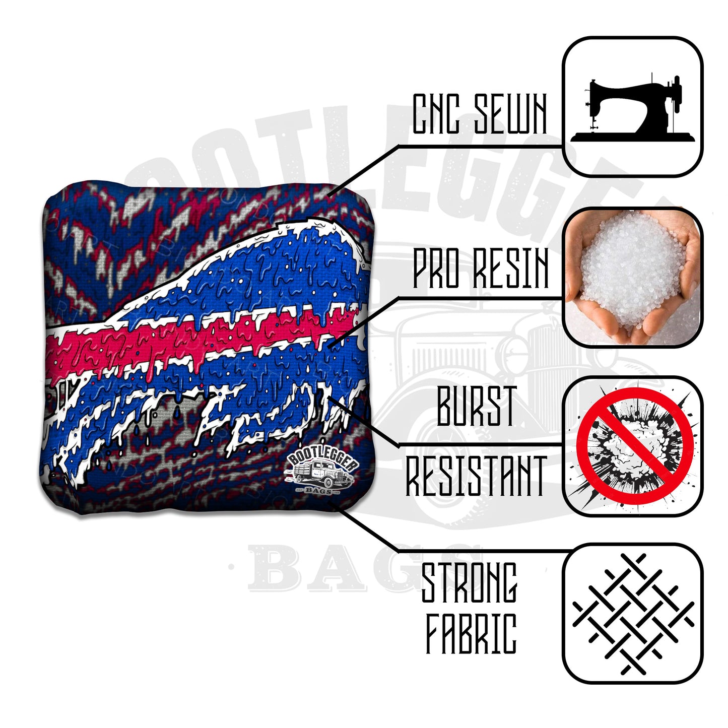 Buffalo Bills Fan Art Cornhole Bags