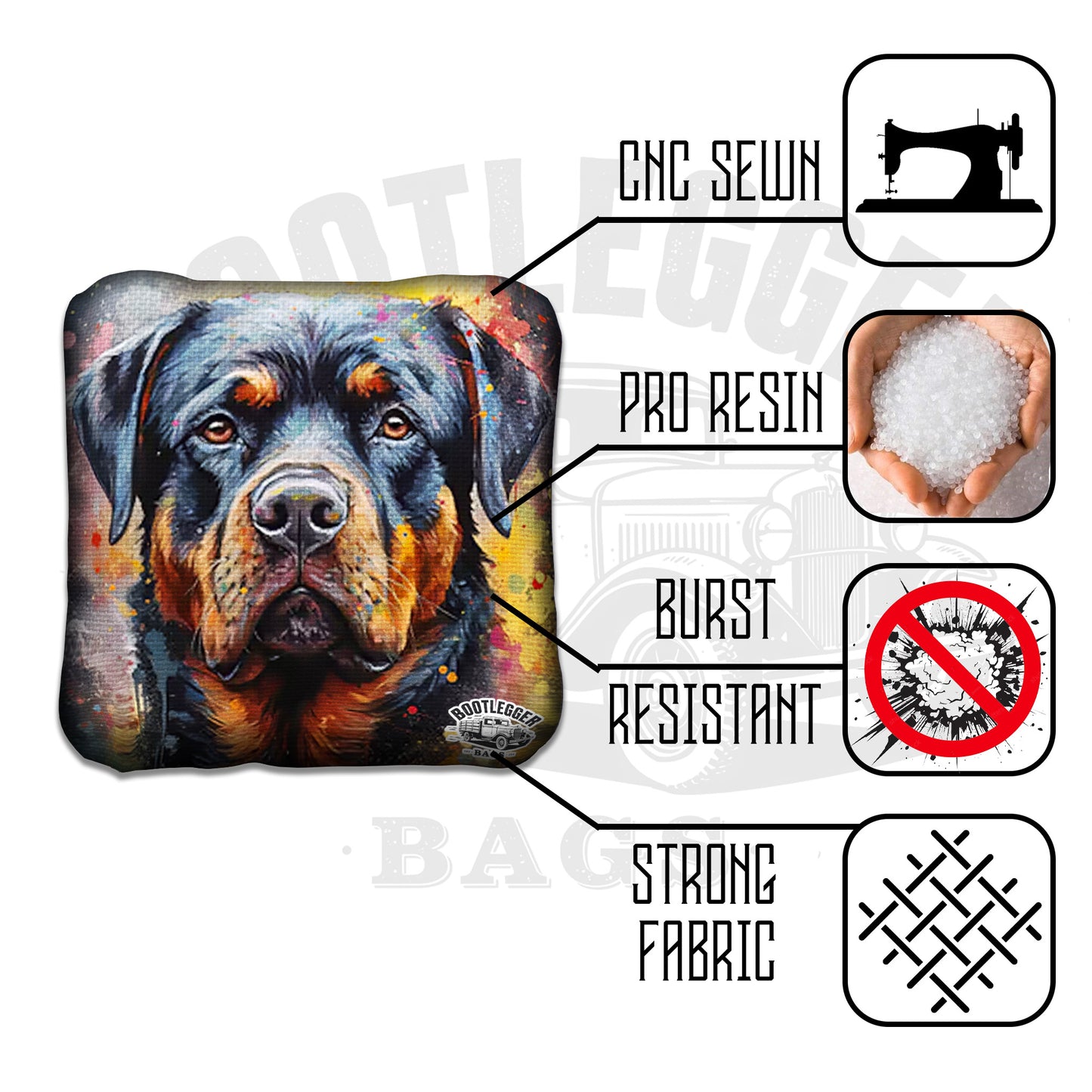 Rottweiler Cornhole Bags