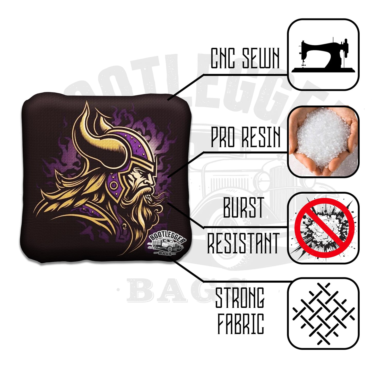 Minnesota Viking Fan Art Cornhole Bags