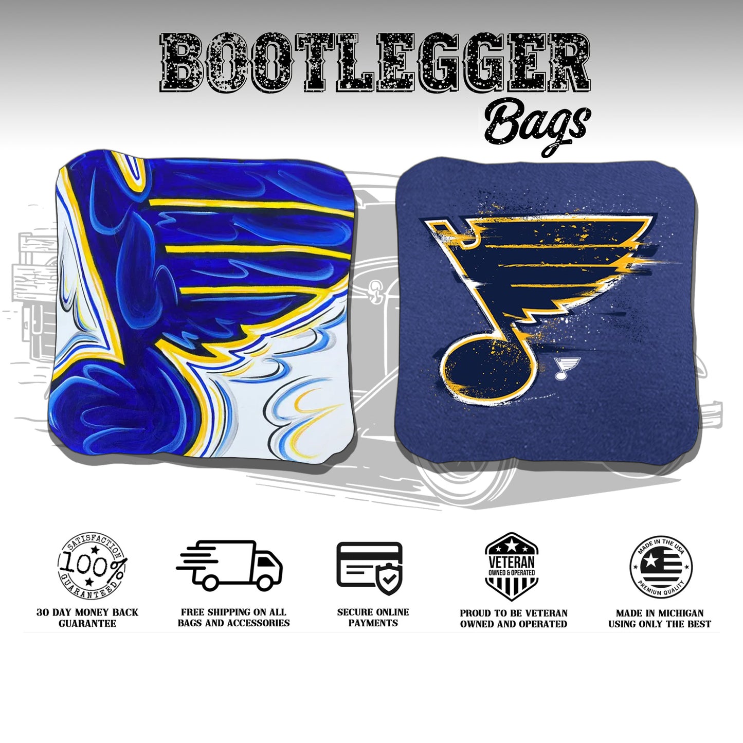 St Louis Blues Fan Art Cornhole Bags