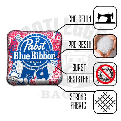 Pabst Blue Ribbon Fan Art Cornhole Bags