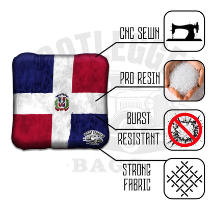 Dominican Republic and American Flag Cornhole Bags