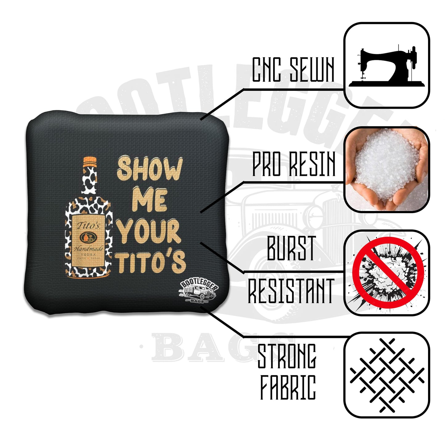 Titos Vodka Fan Art Cornhole Bags