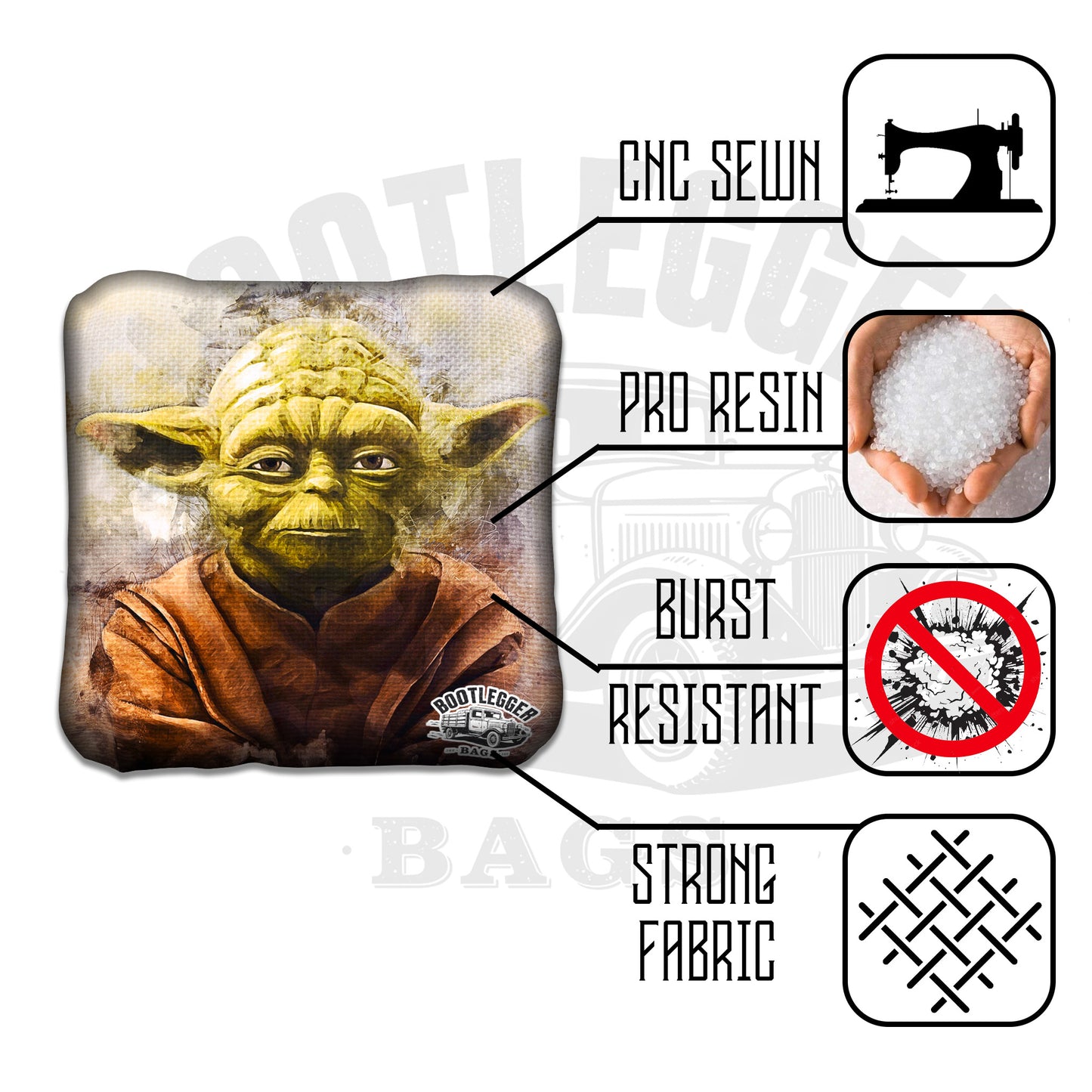 Star Wars Yoda Fan Art Cornhole Bags