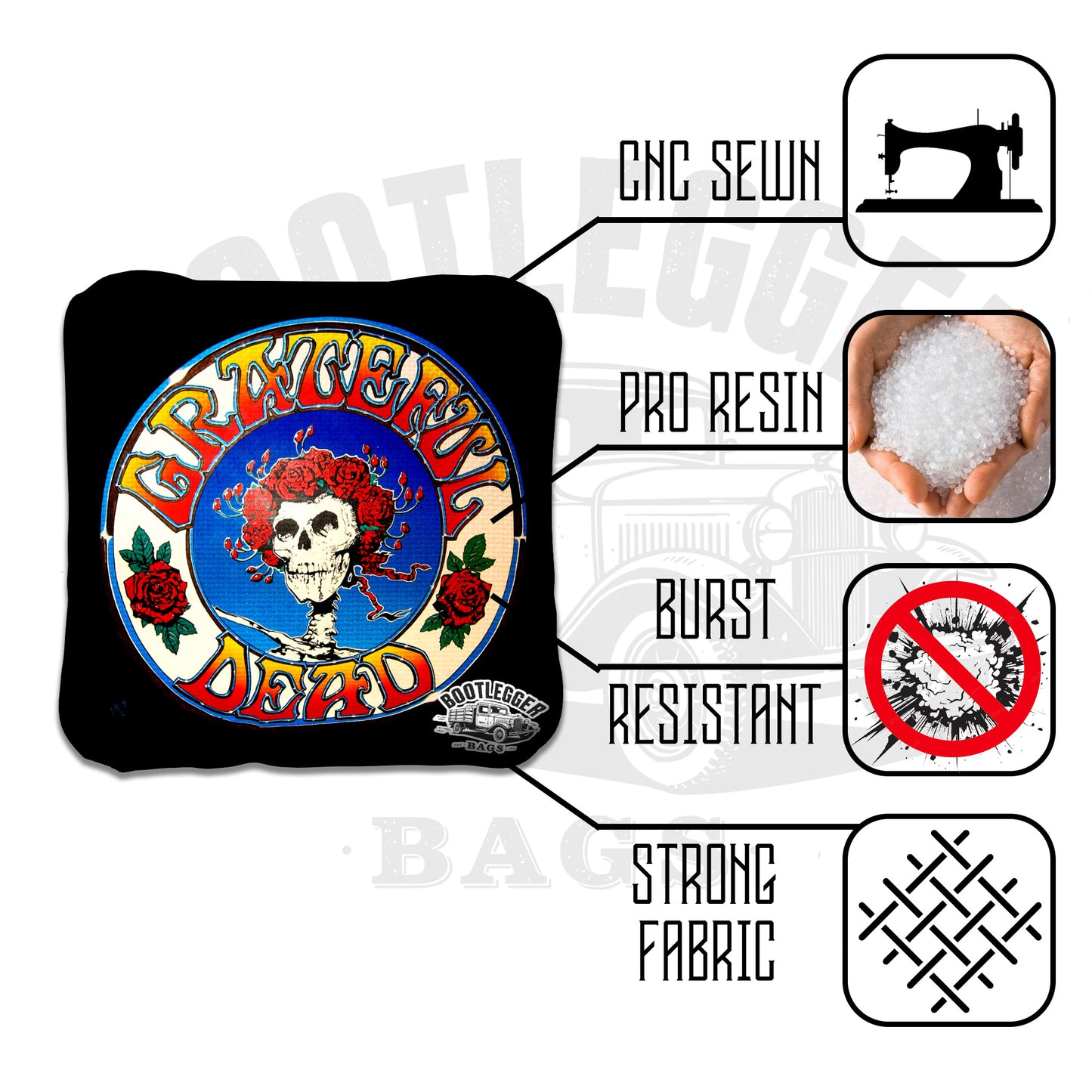 Grateful Dead Fan Art Cornhole Bags