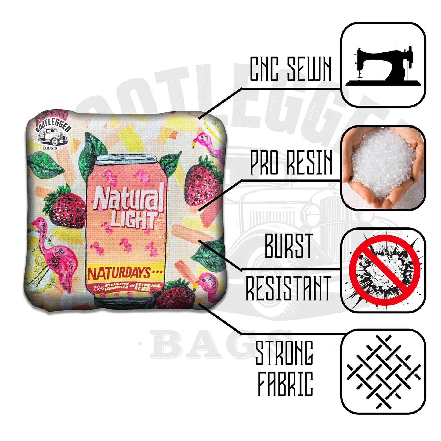 Naturdays Natural Light Fan Art Cornhole Bags