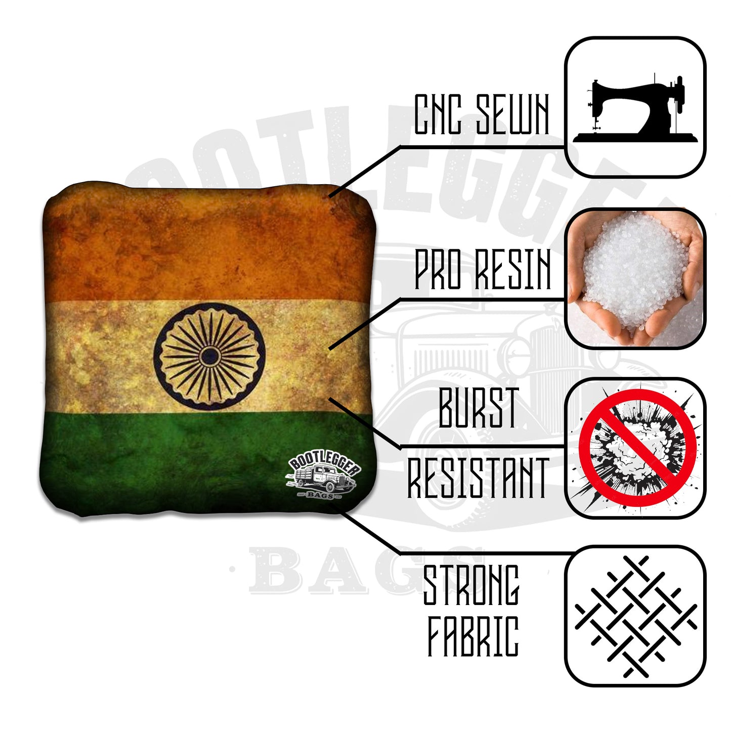Indian Flag Cornhole Bags