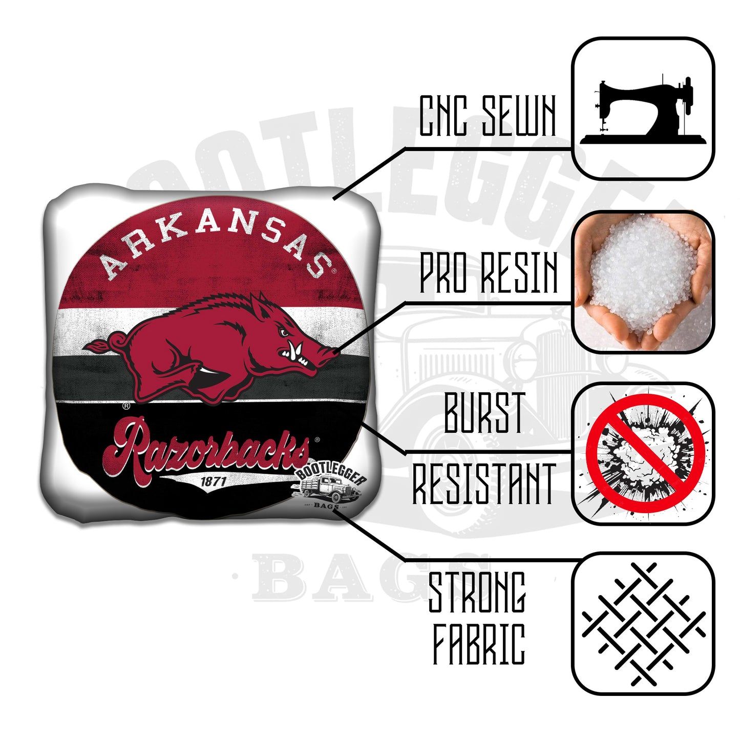 Arkansas Razorbacks Cornhole Bags