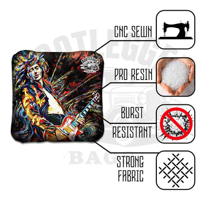 Jimmy Paige Led Zepplin Fan Art Cornhole Bags