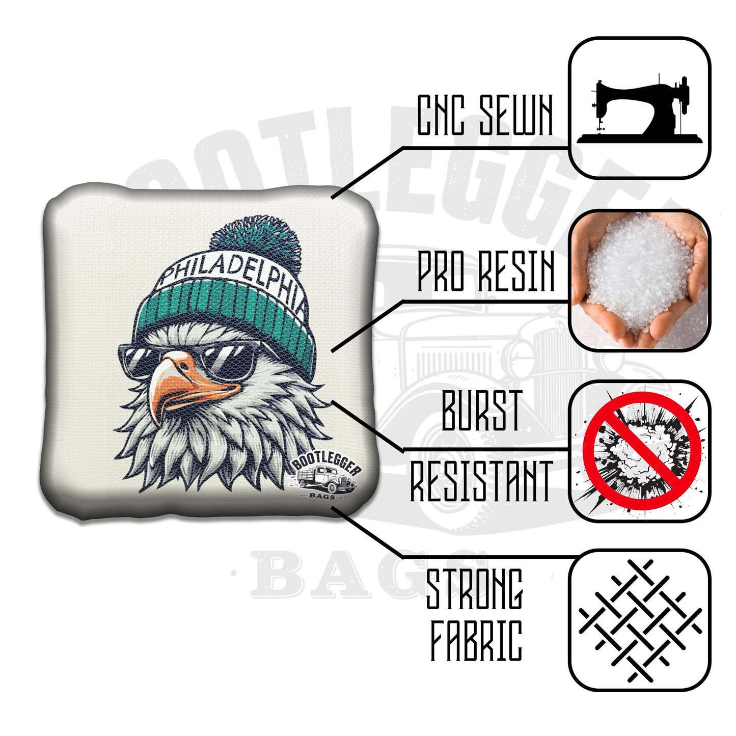 Philadelphia Eagles Fan Art Cornhole Bags