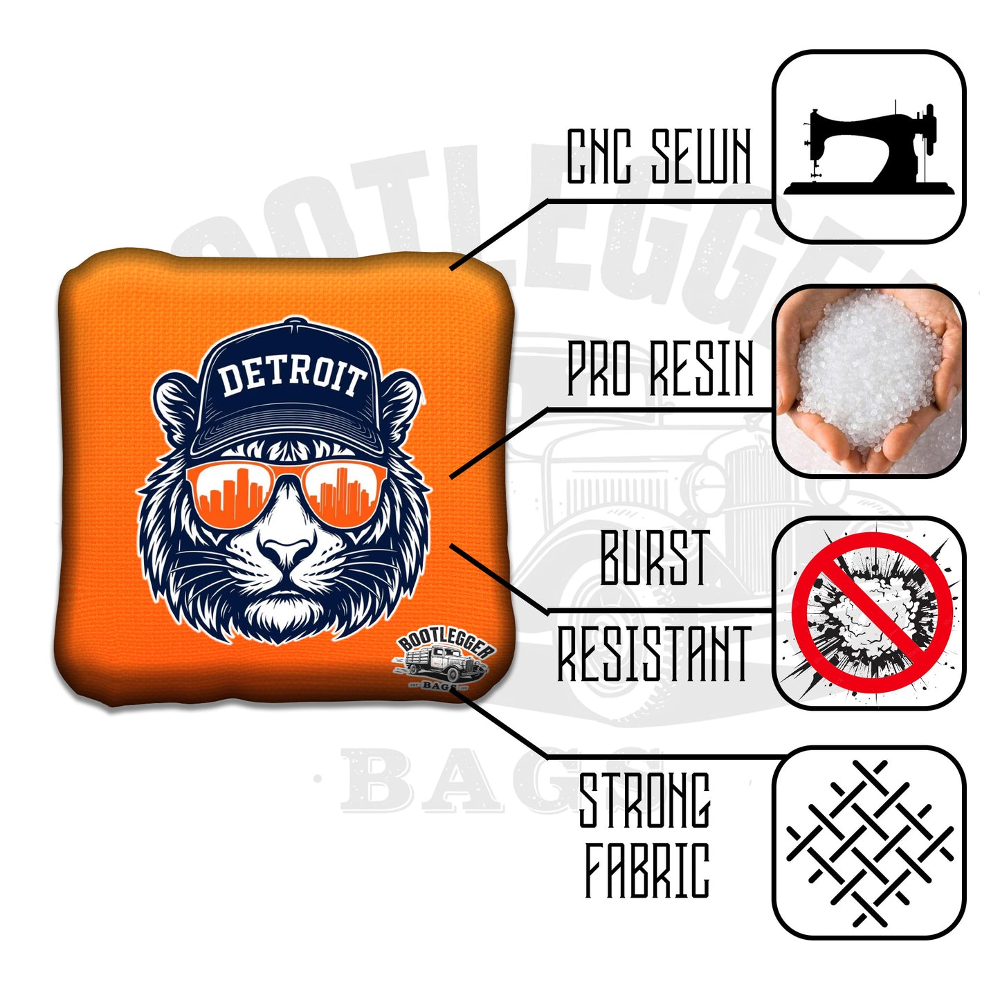 Detroit Tigers nFan Art Cornhole Bags