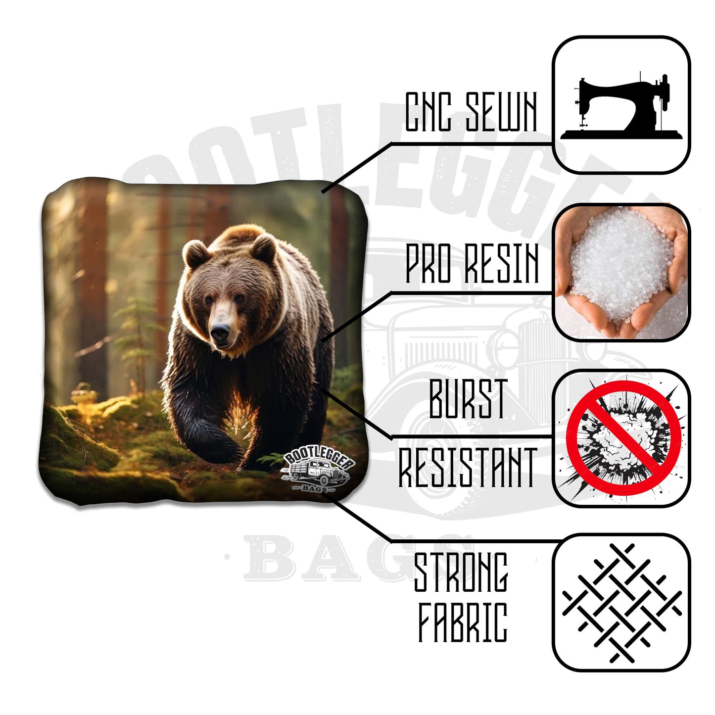 Grizzly Bear Cornhole Bags