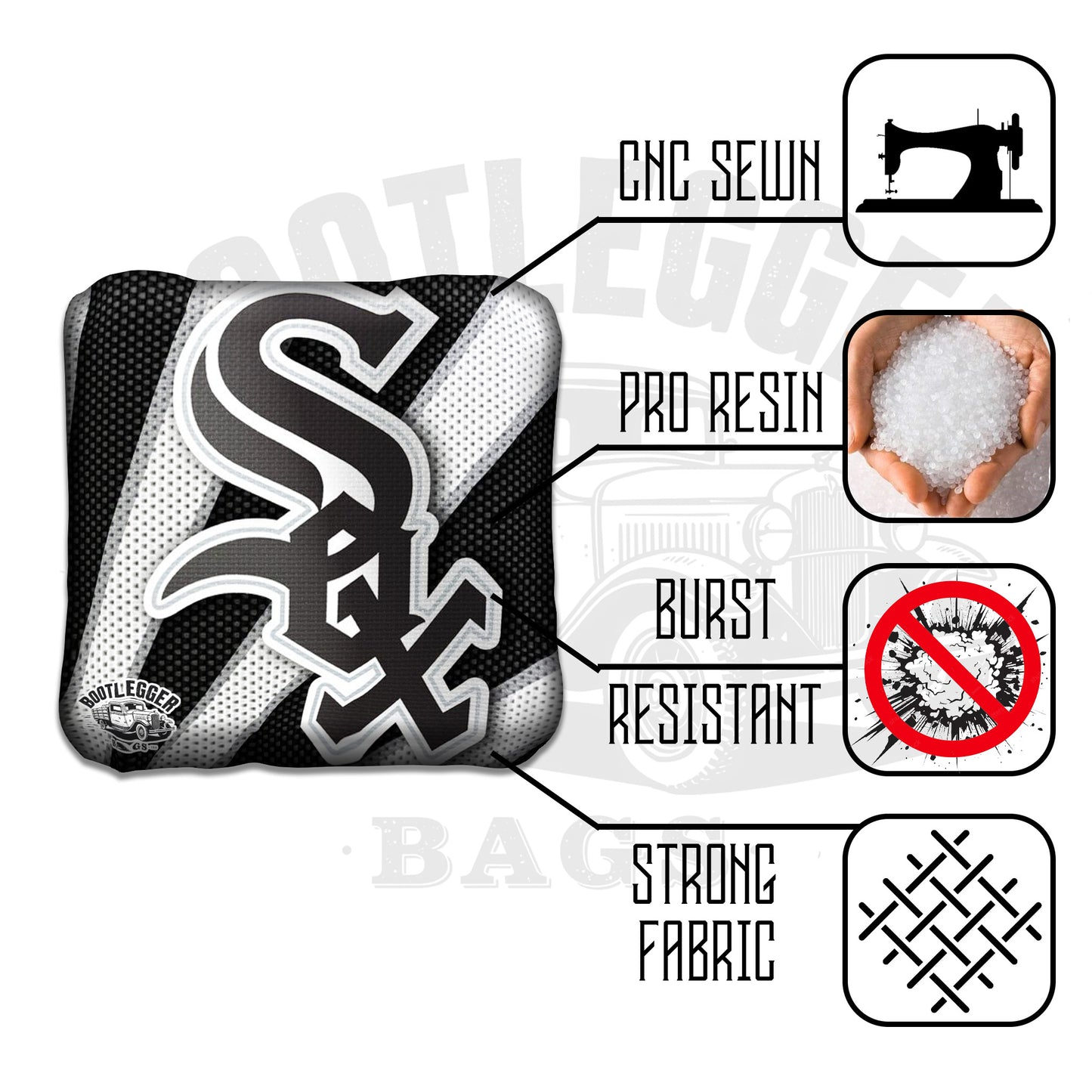 Chicago White Sox Fan Art Cornhole Bags