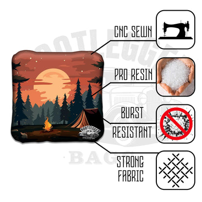 Camping Watercolor Cornhole Bags