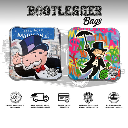 Mr. Monopoly Money Cornhole Bags